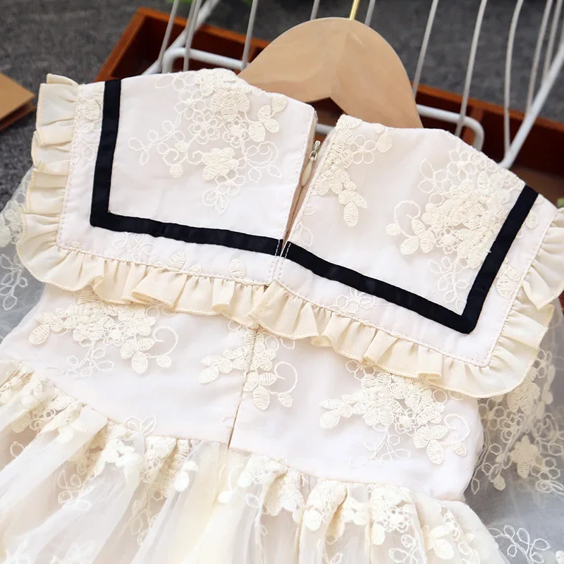 Baby Girls Long-sleeved Lace Dresses New Children\'s Kids Girls Bowknot  Princess Dresses Fairy Outwear