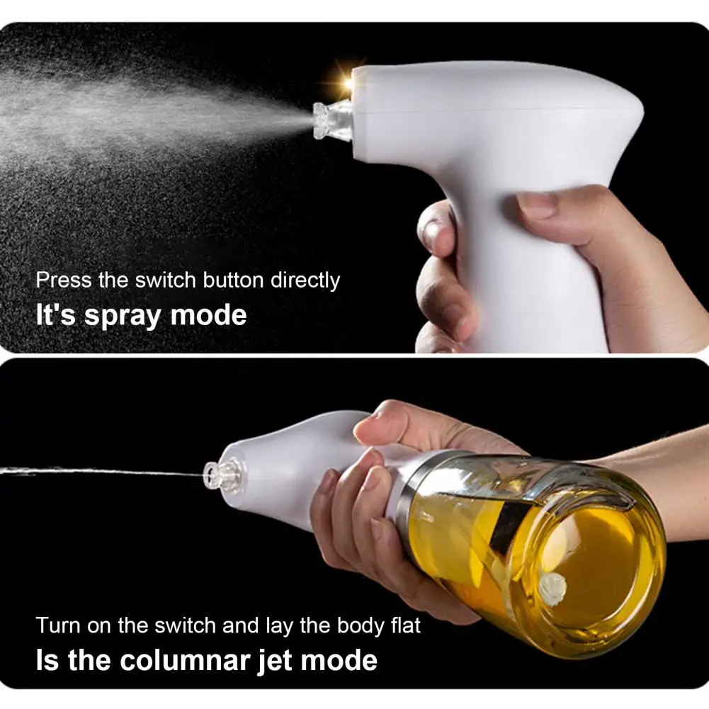 240ML Electric Oil Sprayer with Light Even Atomization Oil Spray Bottle Type-C Charge Wide Angle Jet Oil Sprayer for Kitchen