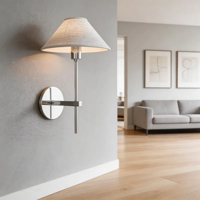 American Minimalist Background Wall Lights Nordic Modern Room Bedroom Bedsides Retro Designer Model Room Indoor LED Wall Lamps