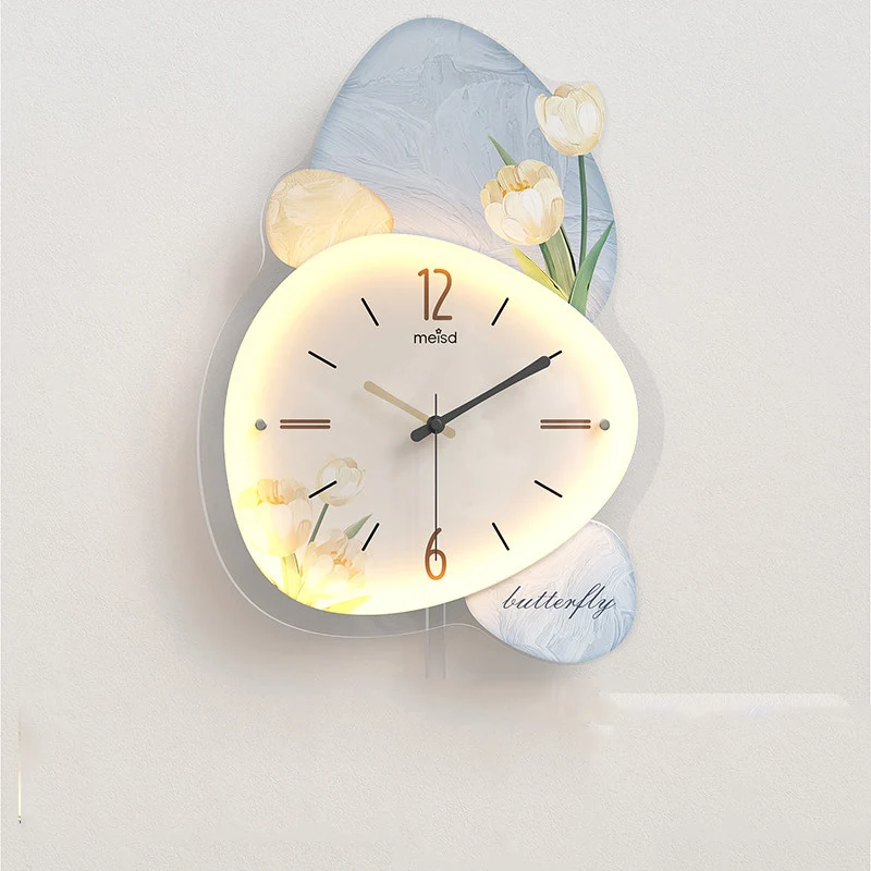 

Xenomorph Led Cute Aesthetic Wall Clocks Fashion Bedrooms Minimalist Creative Clock Wall Horloge Murale Living Room Decoration