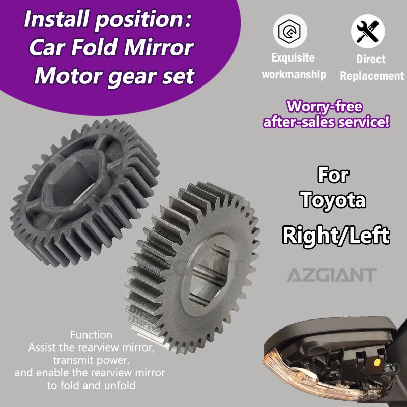 

For Toyota Crown MK12 2003 2004 2005 2006 2007 2008 Car 35T metal/plastic gears of Rearview mirror folding inner motor