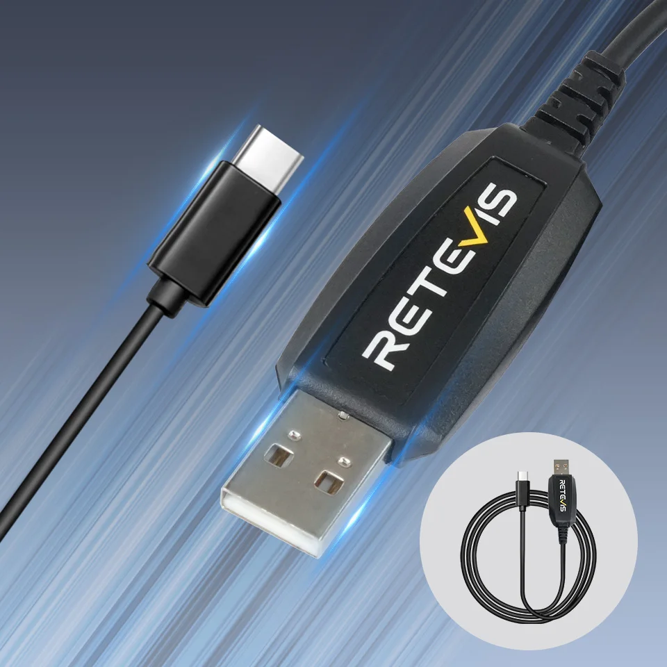 Retevis PC48 RB48 Walkie Talkie USB Programming Cable Type-C Supports Windows7/XP/10/11 Radio Accessories for Retevis RB648 Plus