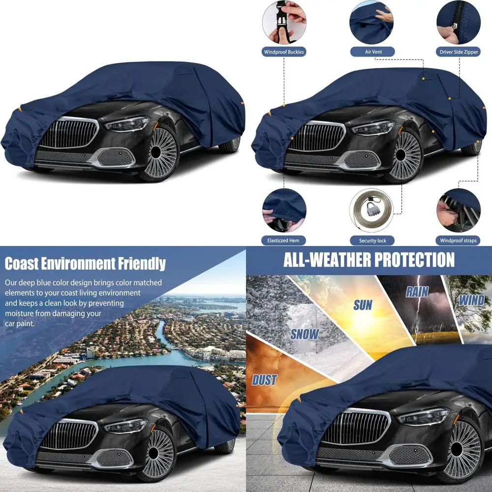 

Сверхмощный водонепроницаемый автомобильный чехол для моделей S-класса 2006–2026, 10-слойная защита от атмосферных воздействий, качество премиум-класса