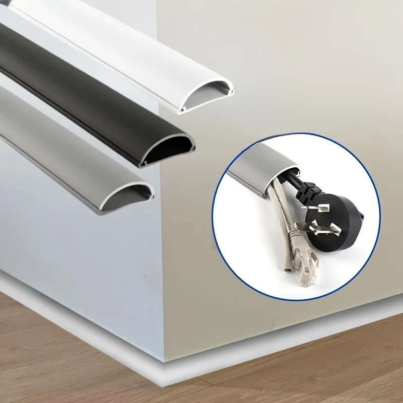 1pc 1m/39.37in PVC Floor Wire Protection Cover,  Decorative Wiring Protection Strip, Prevent Tripping，suitable for Family