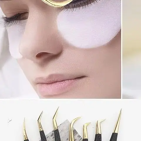 Pinzette antiscivolo in acciaio inossidabile Pinzette per estensione ciglia per trucco nero Clip ad alta precisione per strumento per salone di bellezza per donna sopracciglio