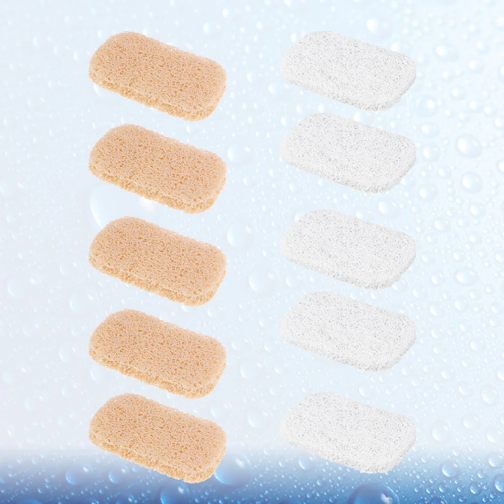 10 قطعة وسادة الصابون المضادة للانزلاق حامل الصابون طبق الذاتي استنزاف بار التوقف للحمام المطبخ تخزين جاف نظيف القطع الناقص الأبيض البيج #3