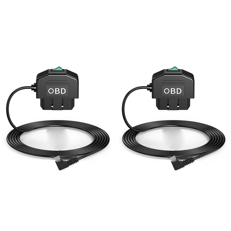 2X Dash Cam OBD Hardwire Kit,Dash Camera USB Type C Hardwire Kit With OBD Power Cable For Dashcam 12-24V To 5V/3A-A99F