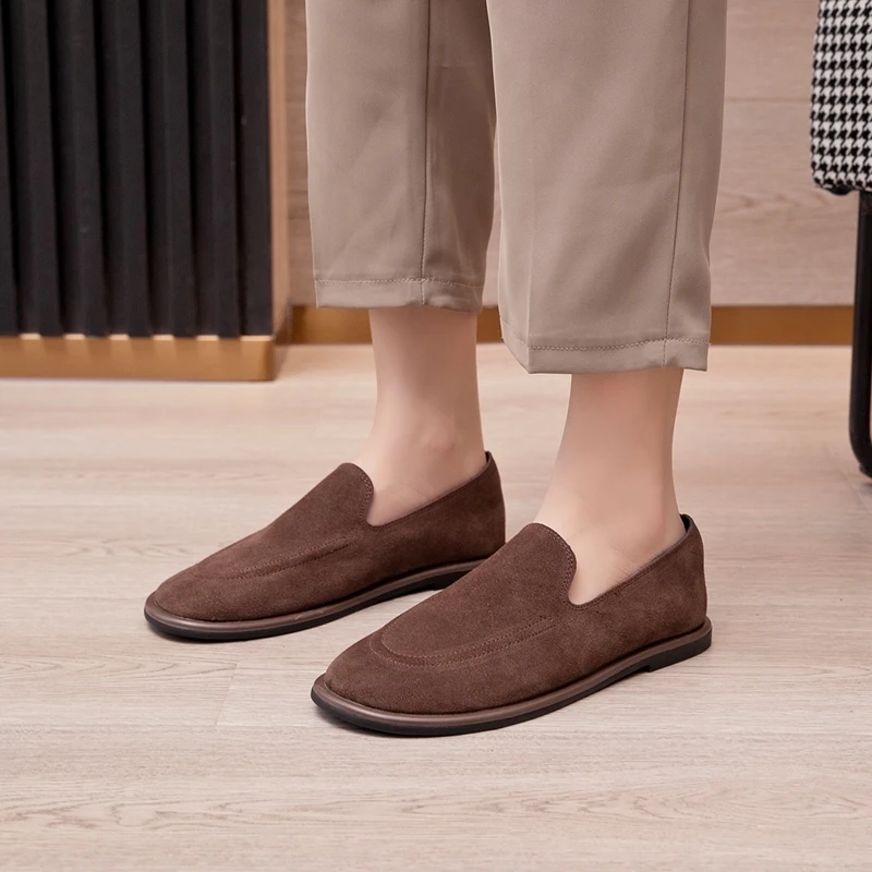 AIYUQI Loafers Women 2026 New Spring Round Toe One Foot Slip-on Shoes Women Soft Flats Shoes Women