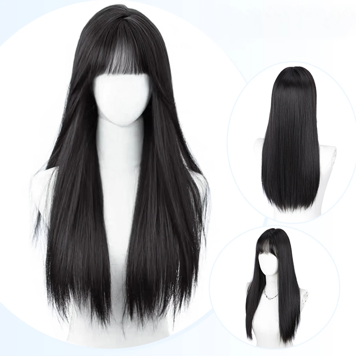 Рисунок 5 - Синтетические черные длинные прямые