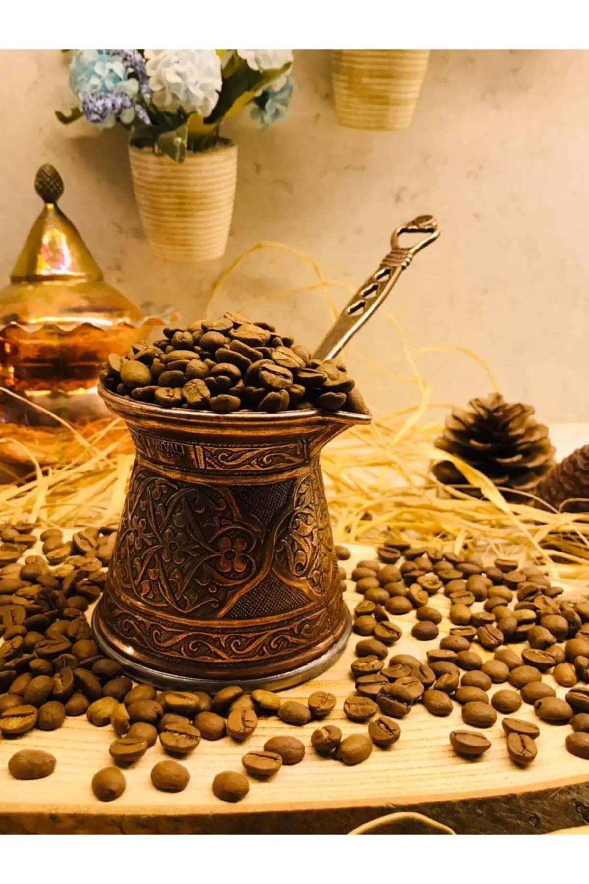 Patterned Cast-Iron Coffee Pot 3 Personality-Magnet Bushes Compatible