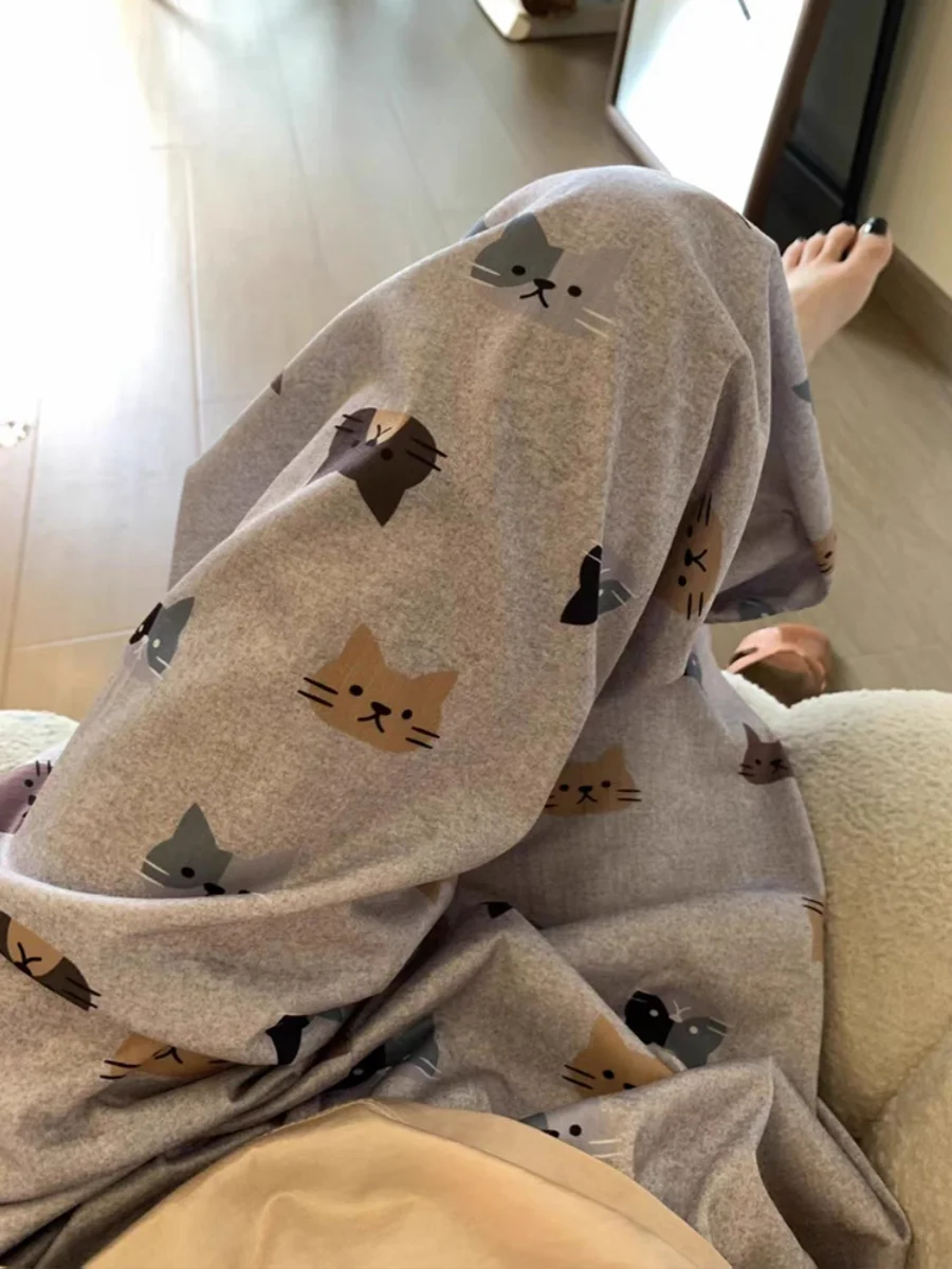 

Korean Sle Cute Print Sp Pants Women's Loose plus Size Home Leisure Long Trousers Can Be Worn outside Spring Autumn