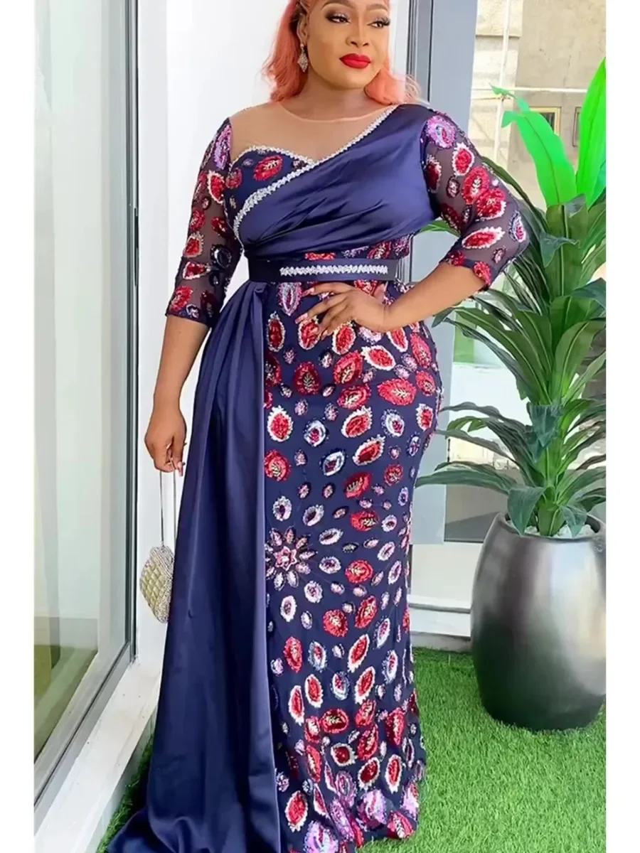 Elegant African Dresses for Women Summer Africa Clothing Plus Size Wedding Party Dress Dashiki Ankara Office Lady Outfits Robe