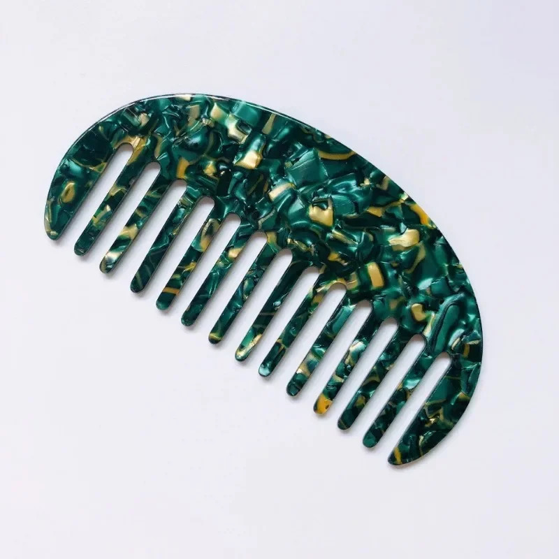 Korean Half Round Anti-static Hair Combs Wide Teeth Acetate Hair Brushes Outside Colorful Hairdressing Salon Styling Accessories