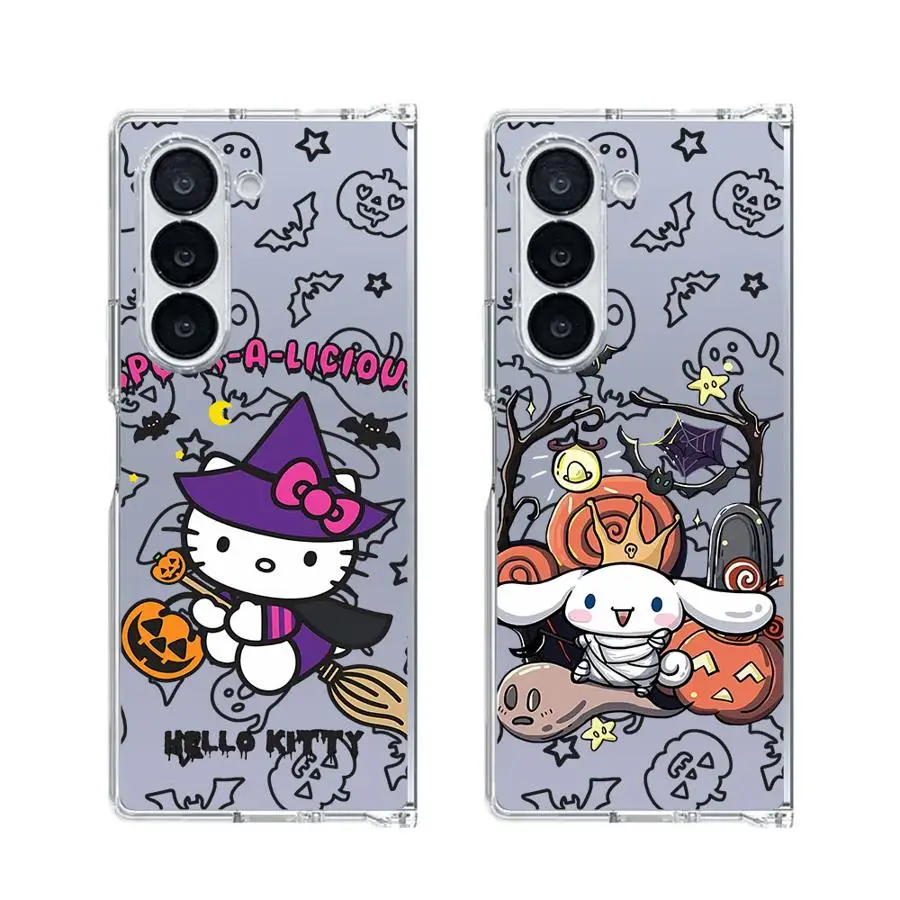 

Прочный чехол для телефона Samsung Galaxy Z Fold7 Z Fold6 Z Fold5 Z Fold4 Z Fold3 Z Fold 7 6 5 4 3, Хэллоуин, милый дизайн Sanrio