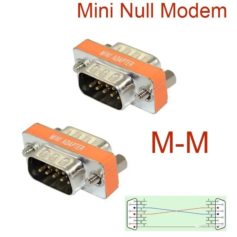 High Quality Mini Null Modem DB9 Female Male Plug Adapter Gender Changer Cross New