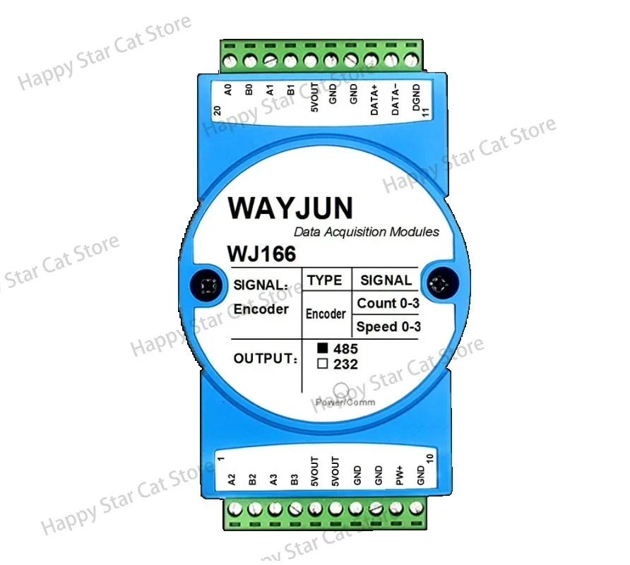 4-channel Optical Grating Scale Magnetic Grating Scale Encoder 5MHz High-speed Pulse Counting to RS485 WiFi 232 Module WJ166