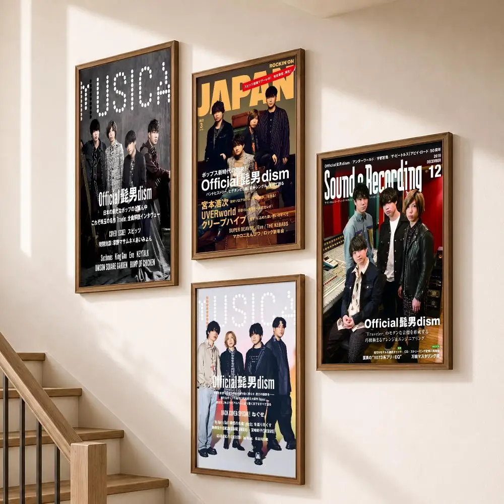 Band Official HIGE DANdism Jpop Poster HD Self Adhesive Wall Decor for Bedroom Dorm Room Office Gaming Room Gift