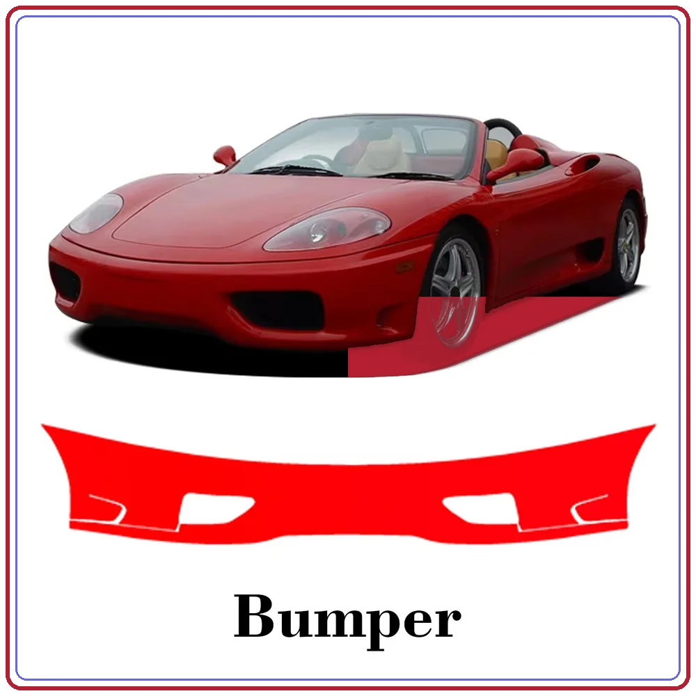 For Ferrari 360 1998-2005 Precut TPU Paint Protection Film PPF Front Bumper Kit Clear Bra Stone Guard EU UK