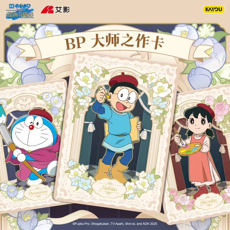 Tarjetas originales de Doraemon KAYOU, paquete de tarjetas de mercancía con licencia oficial de Nobita's Painting Adventure Eiga, regalo navideño de Anime