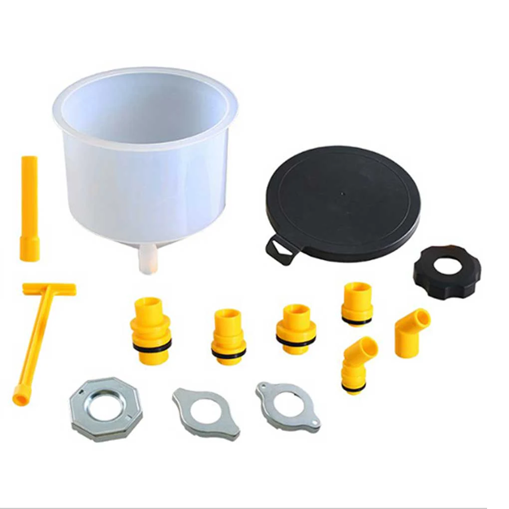 14 Pieces/Set Engine Motor Radiator Coolant Filling Funnel Kit Car Cooling Refill Tools Spill-proof Automobile Funnels