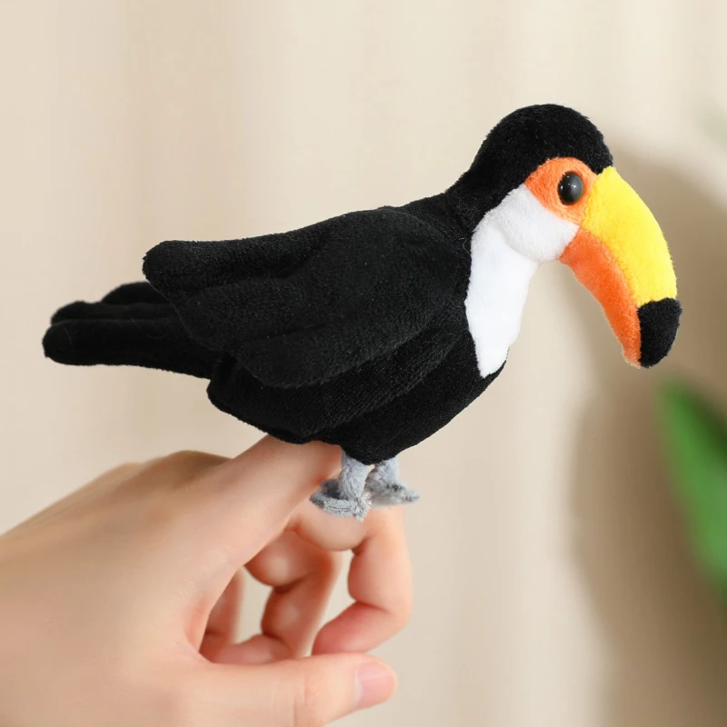 Educational Hand Puppet Plush Toy Set - Family Finger Puppets Role Play Cute Parrot Shark Bird Marine Organisms for Storytelling