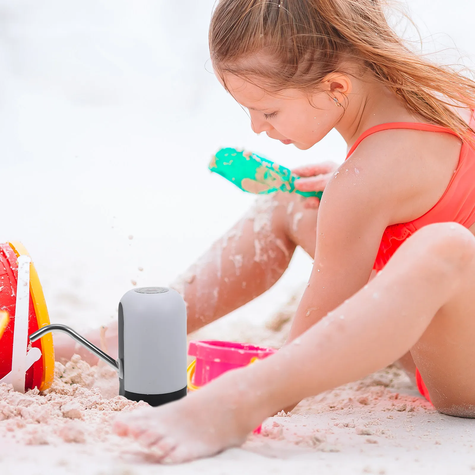 

Детская настольная водяная помпа для игр на пляже и у моря, из полипропилена, для песка, маленькая, настольная