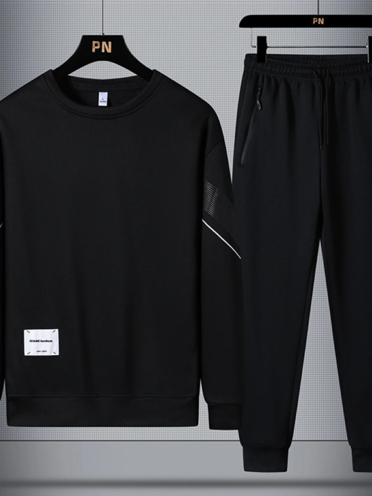 Lente Herfst Casual Lange Sve ronde Ne Sweatshirt En Broek Set Lichtgewicht Hardloopsportkleding voor Heren Jeugd Polyes...