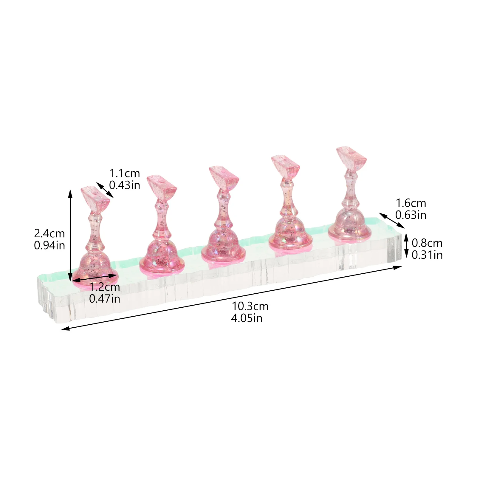 Support d'exposition de faux ongles en acrylique, 2 ensembles, Base métallique, outil de pratique d'art professionnel pour Salon de maison