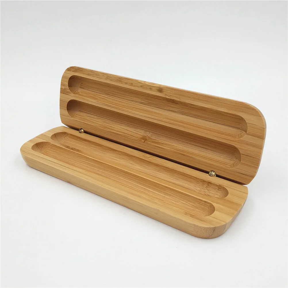

Bamboo Pen Box 2 Slot Stationery Bag Pencil Holder Abrasion Resistant Wooden Desk ganizer Eco Friendly Durable Storage Solution