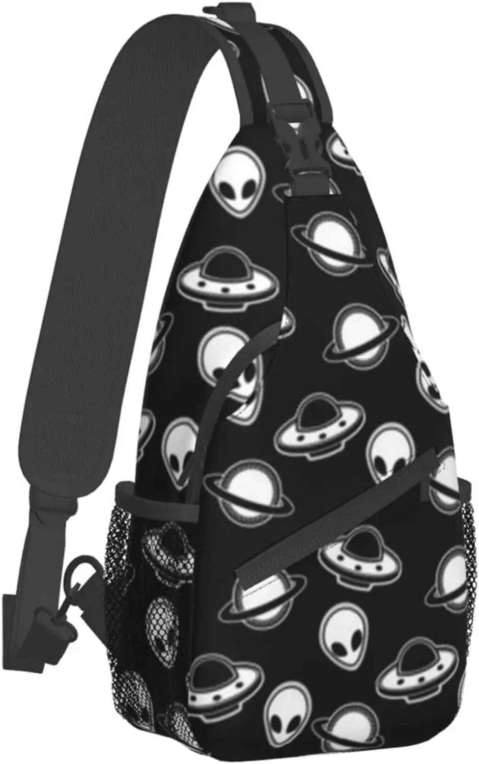 

Men Women Sling Bag Backpack Aliens Space UFO Black Art Gym Bags Sack Daypack Outdoor Backpack Multipurpose Carry on Bag