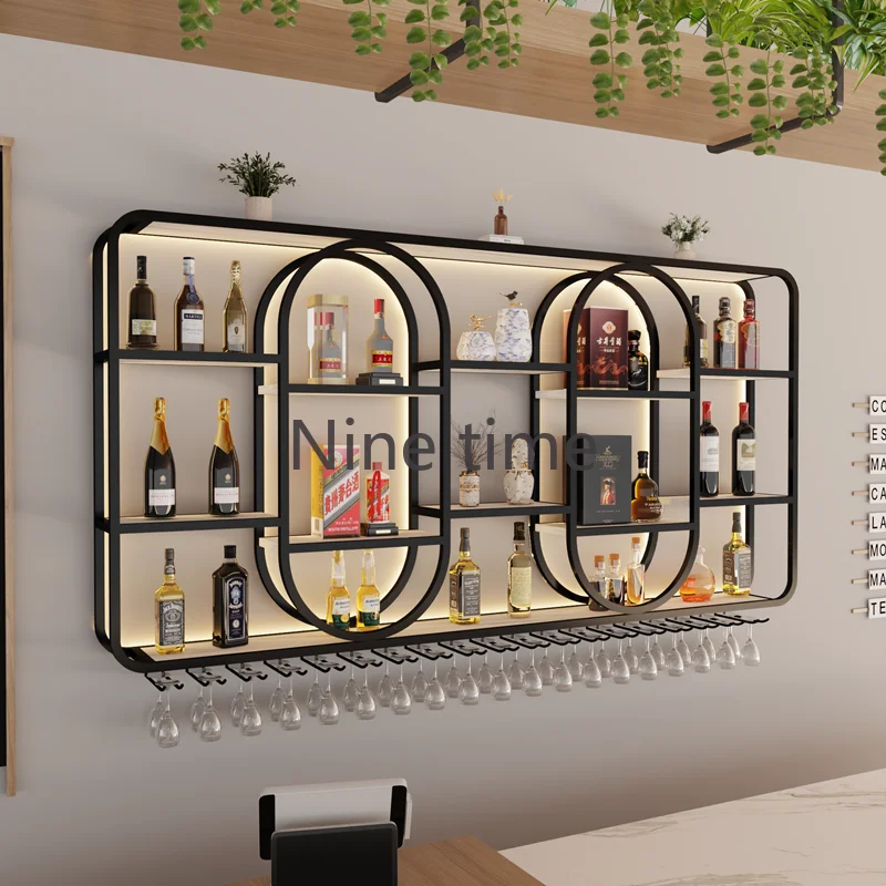 Whisky Retail Wine Cabinets Patio Salon Kitchen Wall Mounted Bar Cabinet Drink Commercial Armario Para Vinos Hotel Equipment