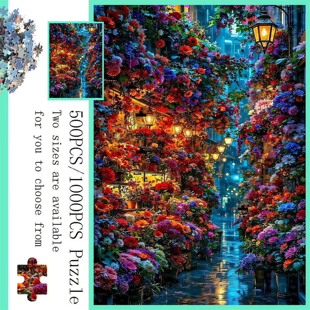 

500 Pieces Jigsaw Puzzle Magical Flower Alley at Night Jigsaw Puzzle Educational Toy for Kids Children 's Games Christmas Gift