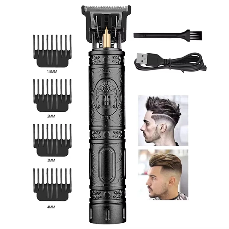 Recortadora de pelo T9 para hombre, maquinilla de afeitar inalámbrica, Fader profesional, juego de corte de pelo de Buda fresco para la vida diaria y las vacaciones