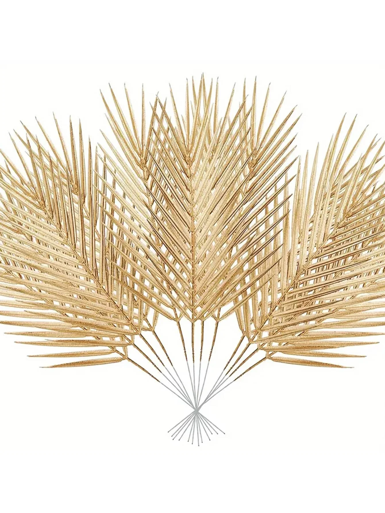 6/12 gold faux palm fronts, frontali in finta palma da esterno, fake tropical palm fronds, decorazioni per feste di compleanno e matrimonio