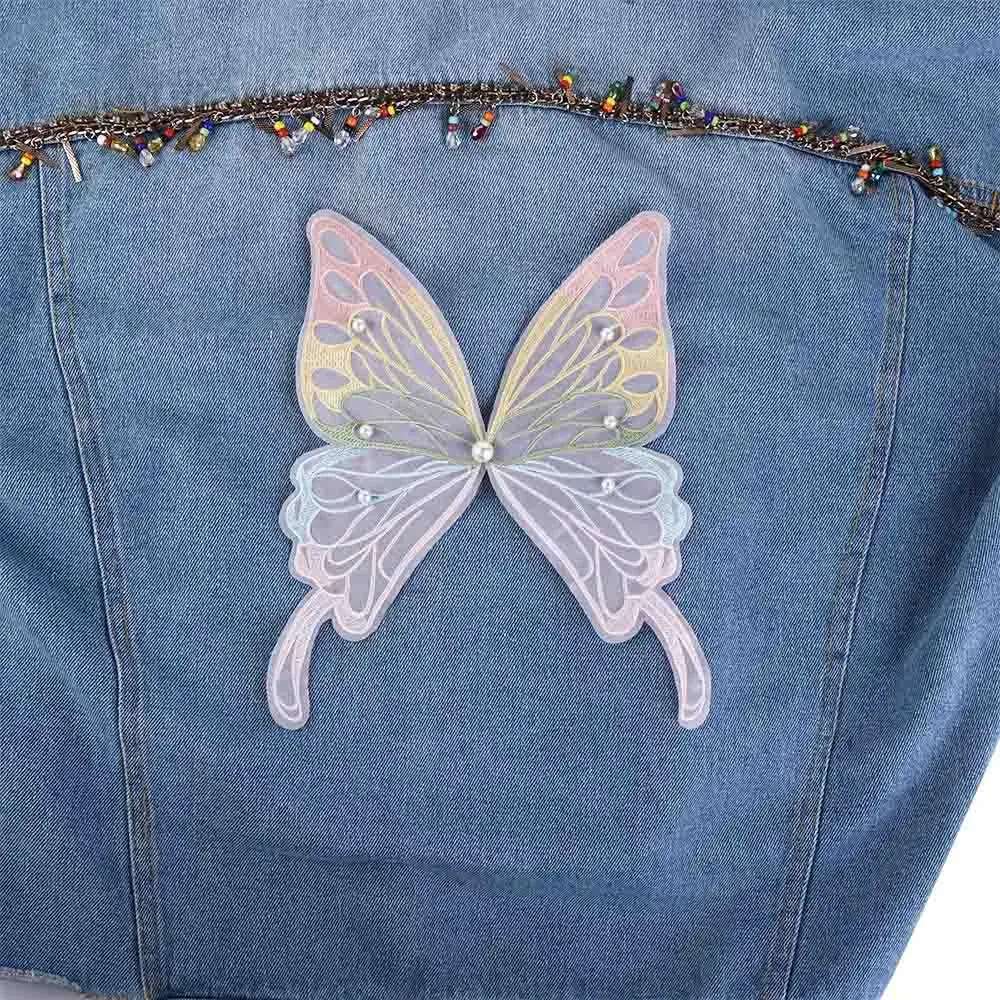 Organza Fabric Headwear Hairpin Clothes Decoration Apparel Accessories Clothing Stickers Embroidered Patch Butterfly Appliques