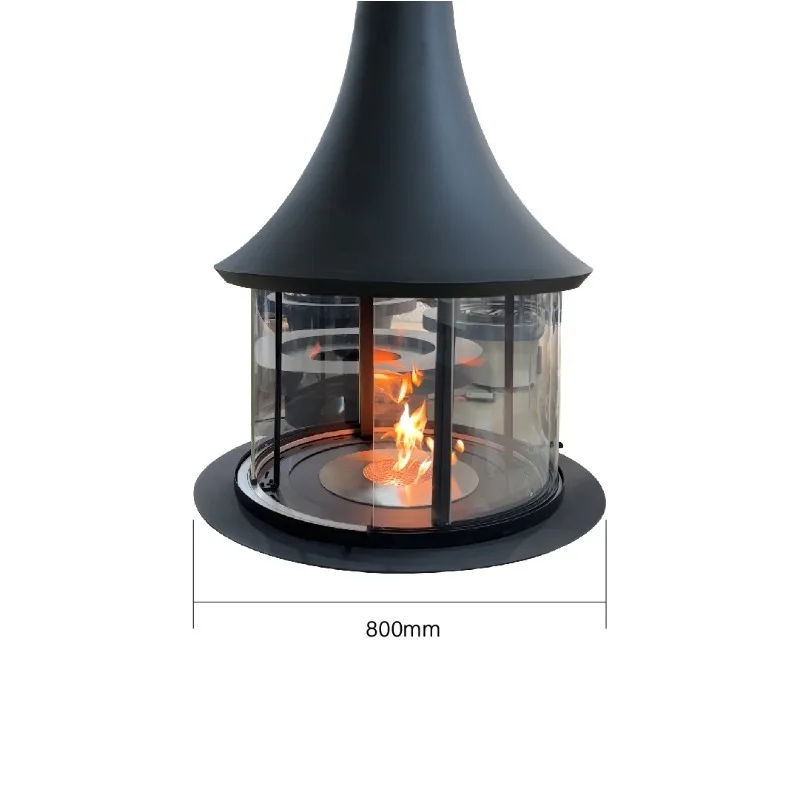 Freestanding 900mm Wood-Burning Fireplace Heater 30 Hours Burn Time Indoor Kitchen Living Room Decorative