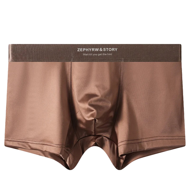 3-pack luxury ice silk satin men's boxers youth sports men's underwear breathable fashionable boxers solid color cool underpants