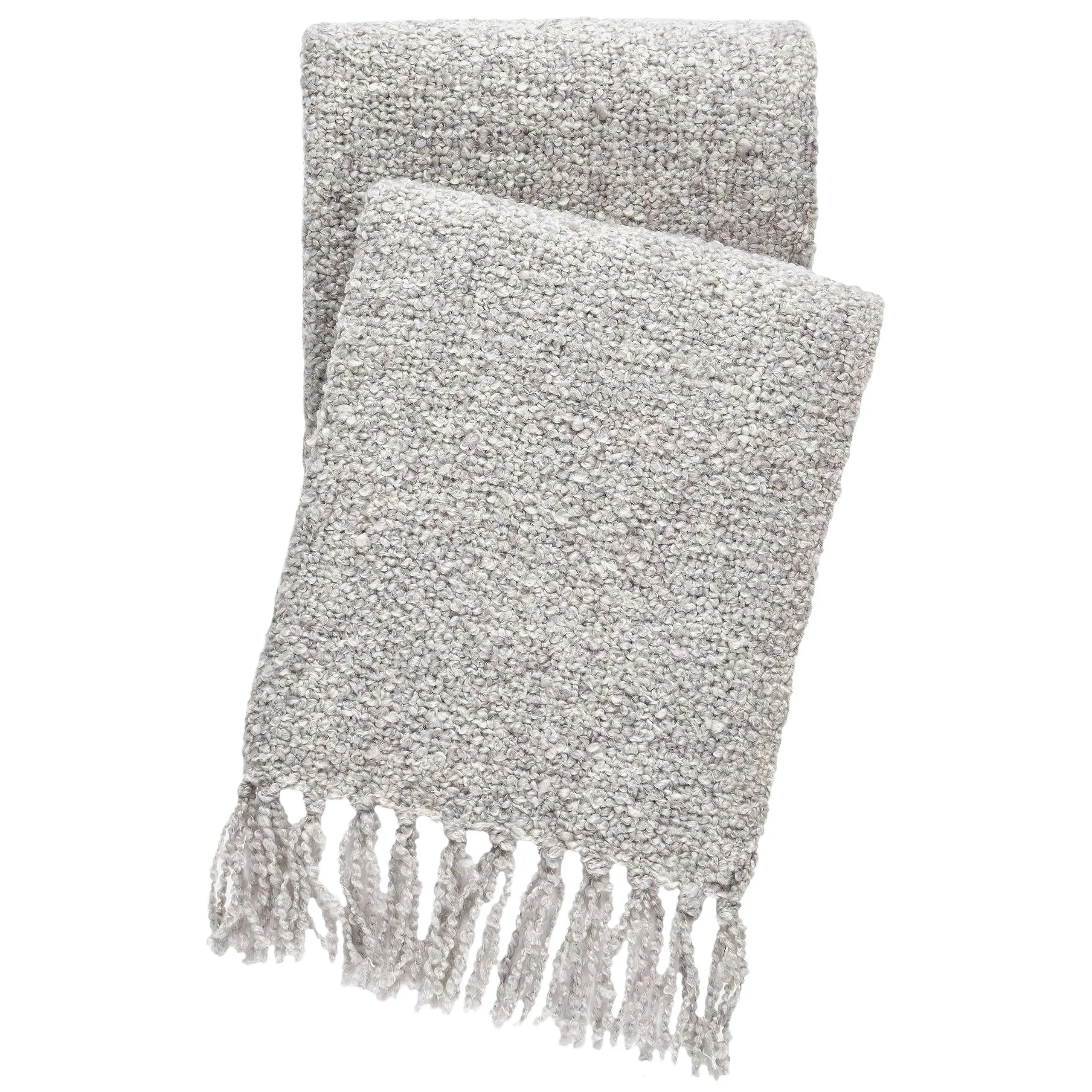 Boucle Grey Solid Throw, 50