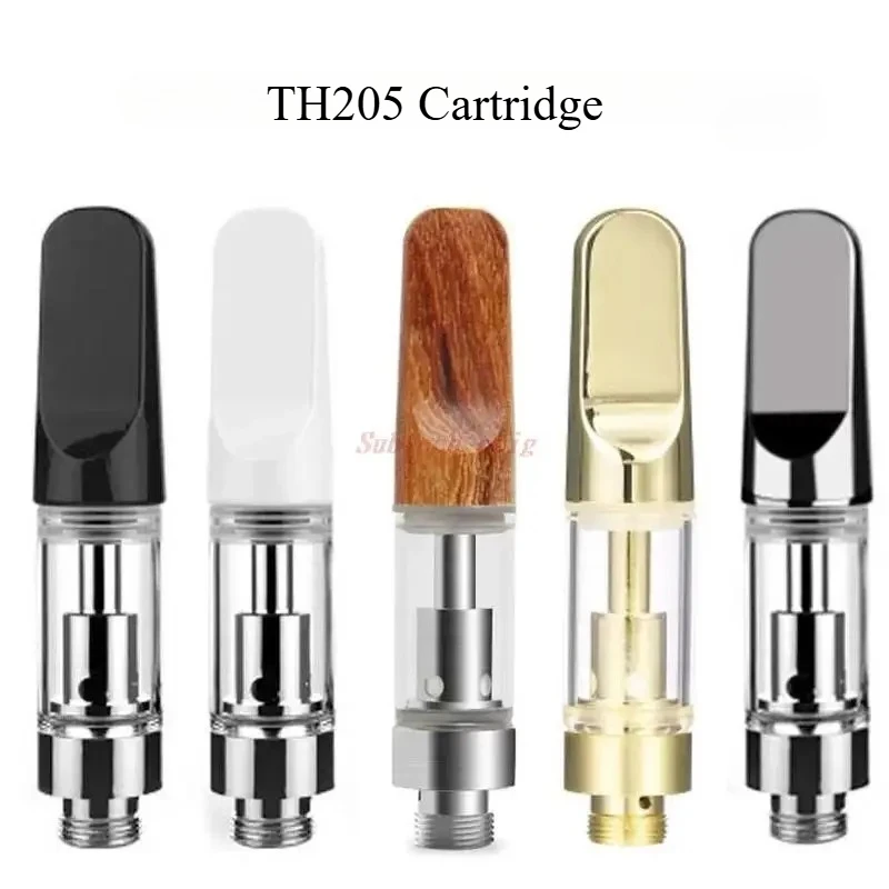 10pcs TH205 Vaper Vape Cartuchos Atomizadores 510 Rosca Cartucho de Bobina Cerâmica Carrinhos de Vidro 0.5ml 1.0ml para Vaporizador de Óleo Grosso
