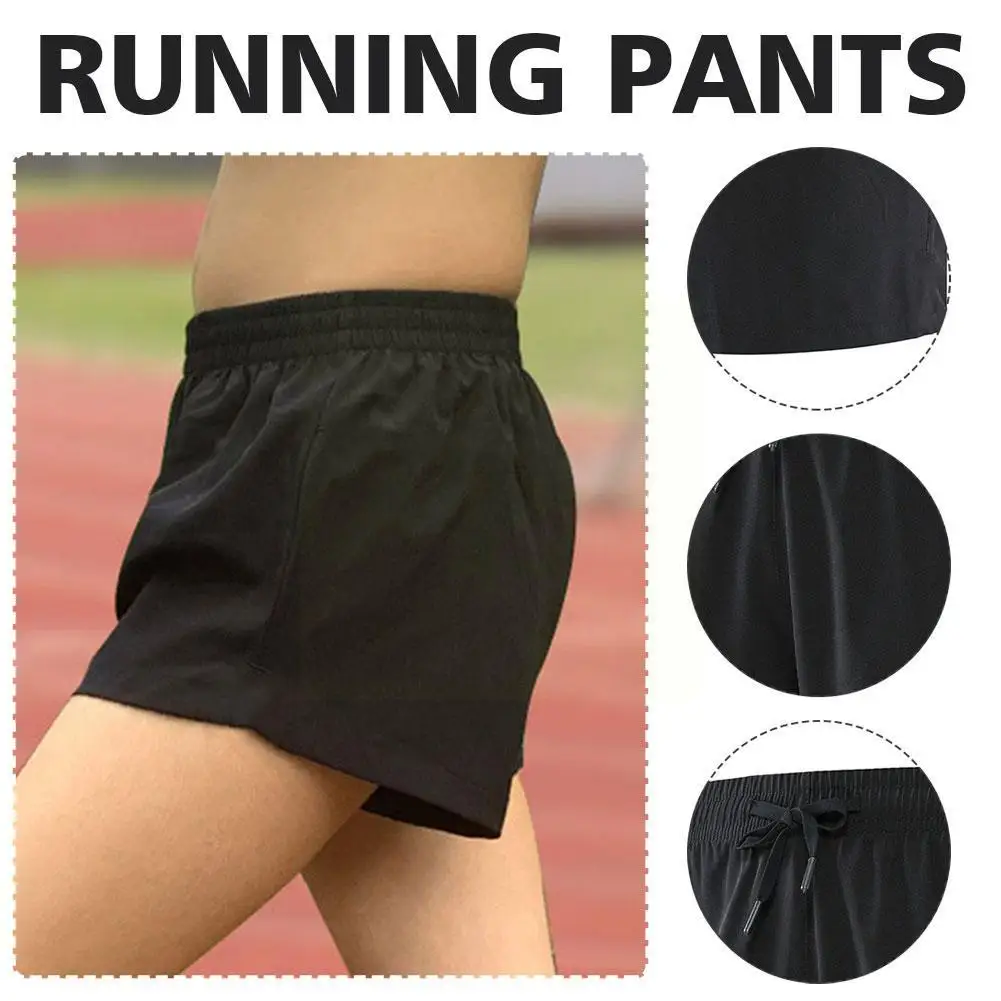 Mens Running Shorts Sports Fitness Tight Elasticity Layer Base Outdoor Breathable Drying Training Black、 Pants Quick Pants J7O1