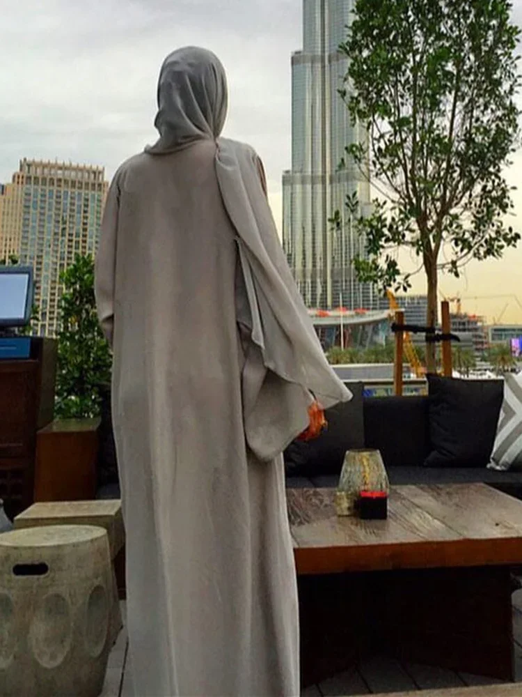 Abbigliamento islamico turco Abaya aperto musulmano Donna Perline Abiti lunghi floreali Dubai Arabo Abito lungo con lacci Islam Ramadan Caftano