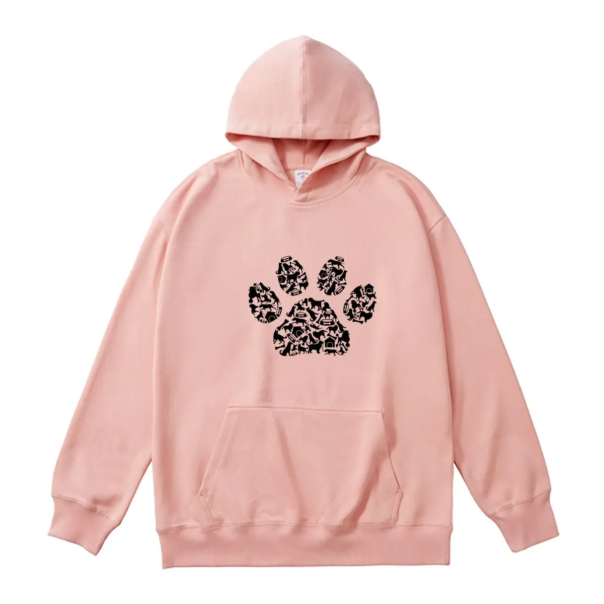 Women Sweatshirt Oversized Women's Hoodies Dog Paw Prints Graphic Hooded Pullover Female Classic Autumn Thick Sportswear