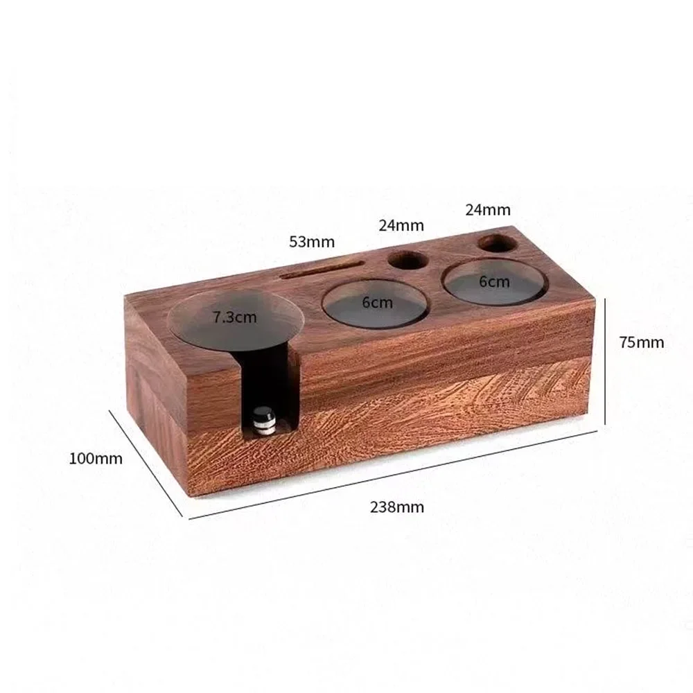 Coffee Tools Coffee Tamper Station Stand Wooden Non-slip Espresso Holder Coffee brush Filter Storage Stand Barista Accessories view 3