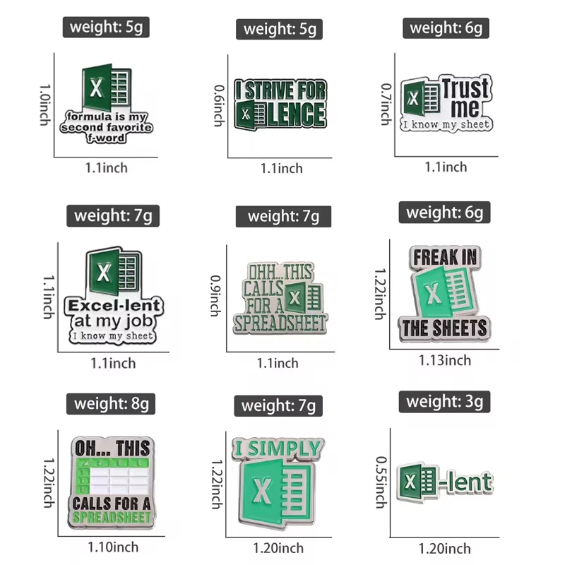 This Calls for a Excel Spreadsheet Enamel Pins Creative Metal Brooches Lapel Badge Accounting Clothes Backpack Pin Accessories