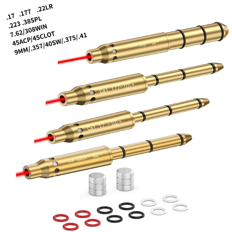 Tactical Red Laser Boresighter 9mm .38spl .223 .177 22LR 308 Cal 40SW caccia pistola Bore Sight Shotgun Training proiettili