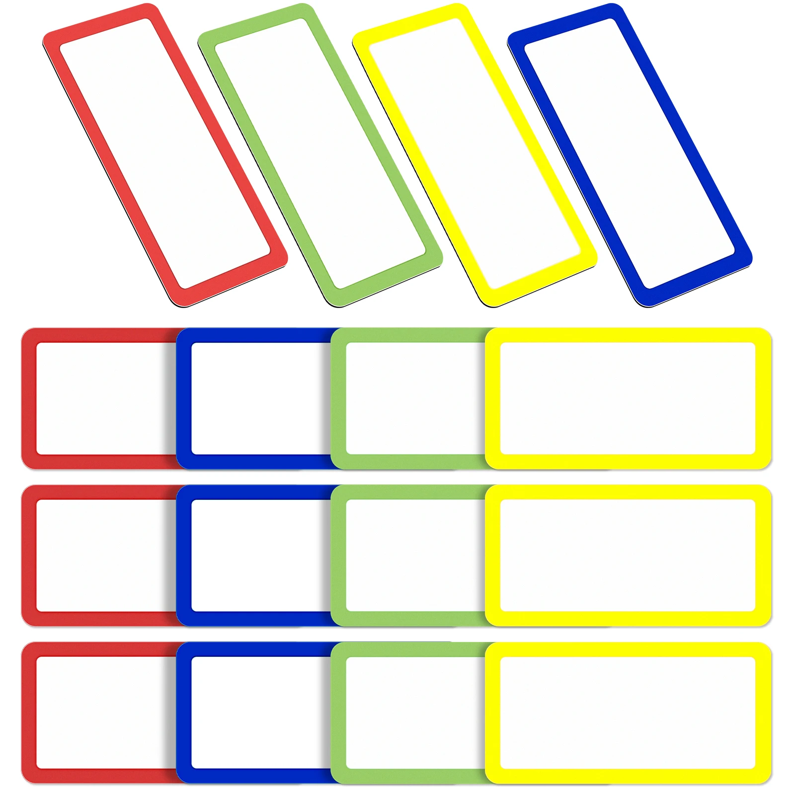 20Pcs Blank Magnet Label 10x5cm Erasable Whiteboard Sticker Reusable for Kitchen Office School Multi-Function Note Labels Dry