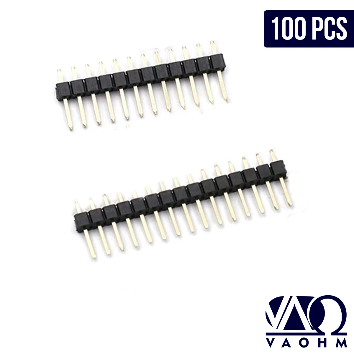 100PCS 2.54mm Pin Header Straight Angle (180°) 11P 12P 13P 14P 15P