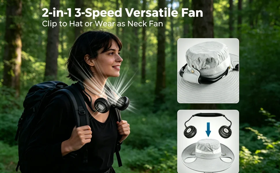 hat with fan;fan hat;hat with fans;fathers day gifts for dad;sun hat with fans for men