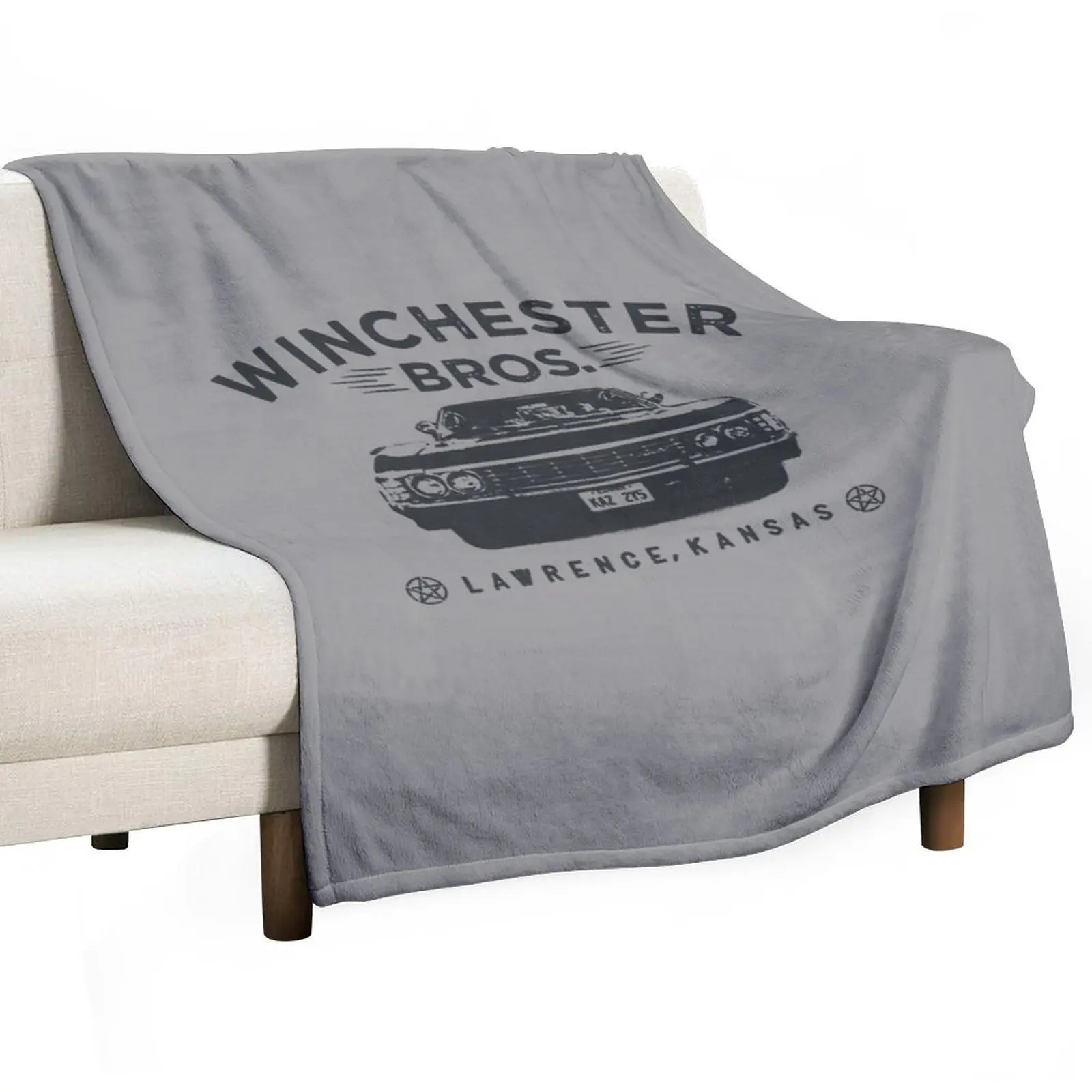 

Winchester Bros Throw Blanket Flannel Plaid on the sofa Bed covers Blankets