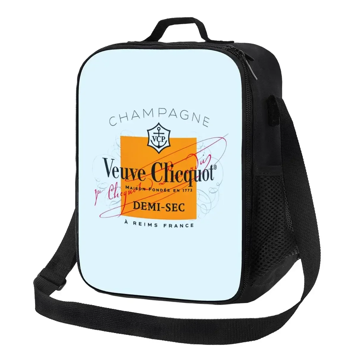 Custom Champagne Champers Lunch Bag Women Warm Cooler Insulated Lunch Box for Children School